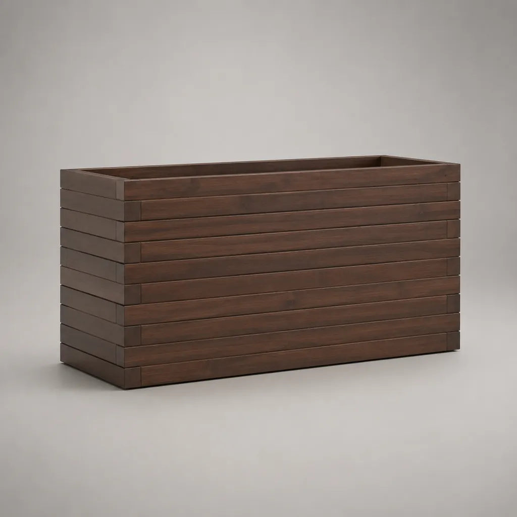 Jardinière rectangulaire en bois délaicacia massif brun fondu 100 × 40 × 60 cm