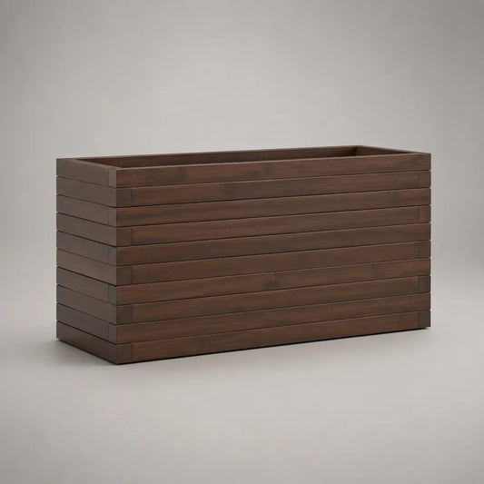 Jardinière rectangulaire en bois délaicacia massif brun fondu 100 × 40 × 60 cm