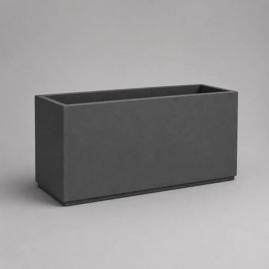 Jardinière rectangulaire en ciment renforcé de fibres de verre gris anthracite 80 × 30 × 40 cm
